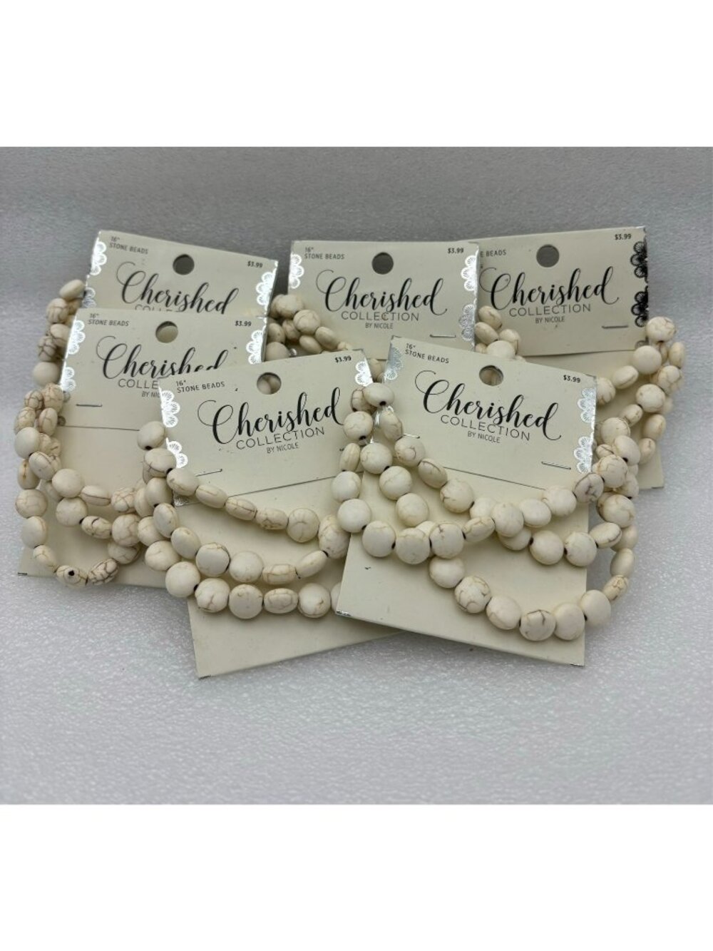 6 Packs White Magnesite Semi Precious Gemstone Beads